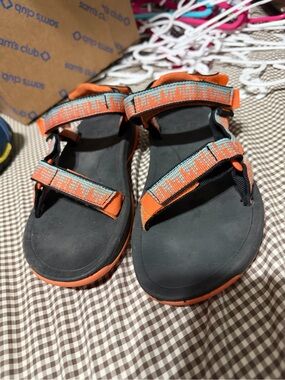 Kids Orange and Teal Teva Sandal